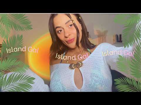 Island Girl Welcomes you to Her Island. 🏝️🥥🌊(Coconut trigger, seashell necklace, Ocean waves.)
