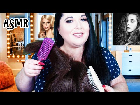 ASMR Sleep Inducing and Relaxing Hair Brushing (NO TALKING) w/various Hair Brushes, Tapping, Real