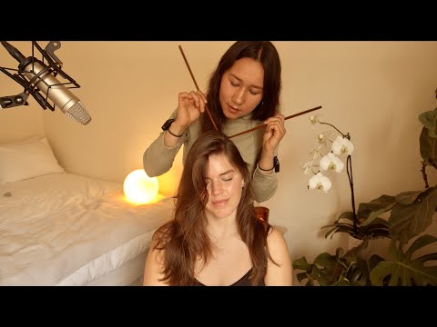 ASMR Scalp Check for @emvyASMR (Gua Sha Scalp and Neck Massage, Real Person)