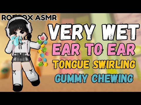 Roblox ASMR: Layered Tongue Swirls + Gummy Candy Chewing at 200% SENSITIVITY