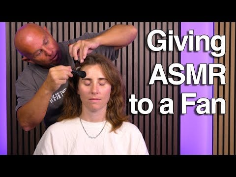 Giving My Fan ASMR - Her Request - Face Brushing, Inaudible Whispering and Crinkle Sounds