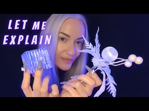 ASMR | Overexplaining to CALM You (glass tapping, crinkle sounds, book tapping)