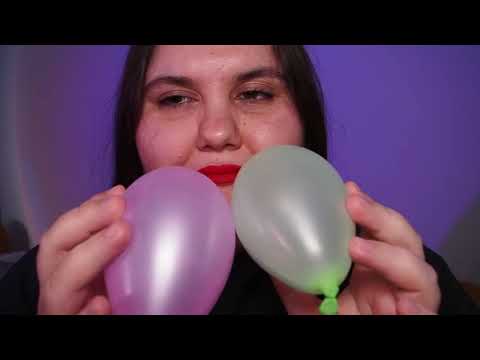 ASMR: Touching Two Balloons | Yellow and Purple | Trigger Sounds