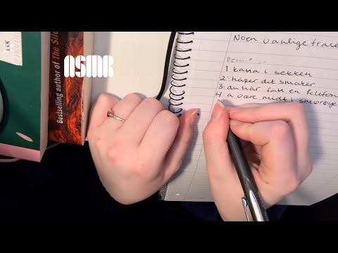 ASMR writing common phrases in Norwegian