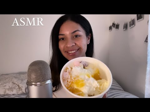 ASMR Español - COMIENDO HELADO DE PIÑA COLADA con #Mochi BITES