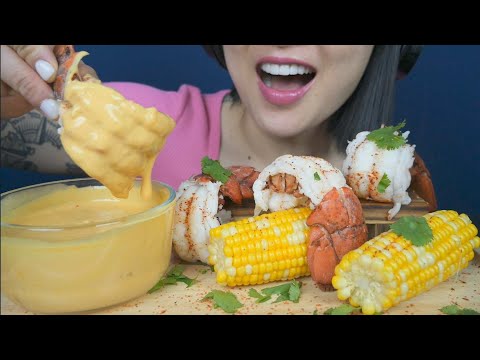 LOBSTER TAIL + CHEESE SAUCE (ASMR EATING SOUNDS) NO TALKING | SAS-ASMR