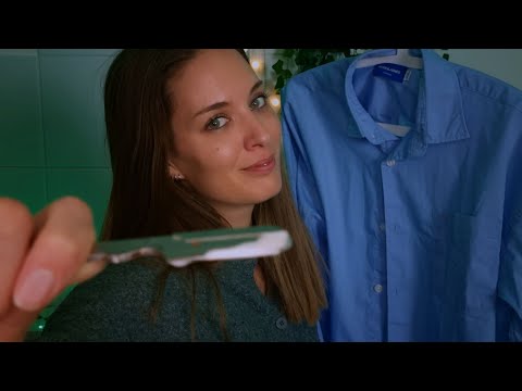 ASMR | Personal Stylist Roleplay | Shaving | Hair Cutting | Measuring you | Shirt fitting