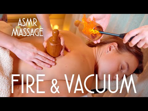 ASMR | MASSAGE | Asmr Chinese fire cupping therapy (wooden can, vacuuming)