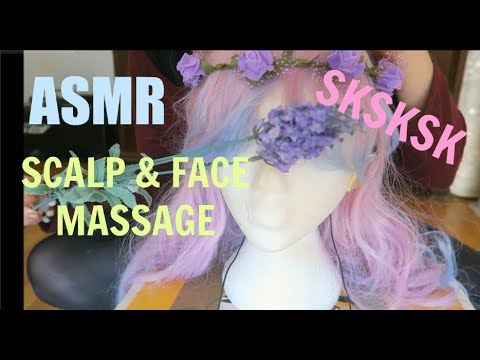 ASMR🌸MASAJE de ROSTRO Y CABELLO🌸+ SKSKSK BINAURAL🎧 Scratching!