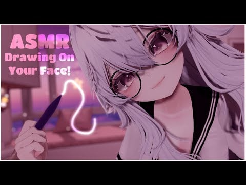 【Visual ASMR Vrchat】Catgirl Drawing on Your Face!  ♥ Soft Spoken
