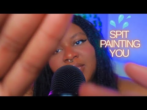 ASMR 💦 Spit Painting you to SLEEP *no talking *( slurping, wet & tingly mouth sounds)