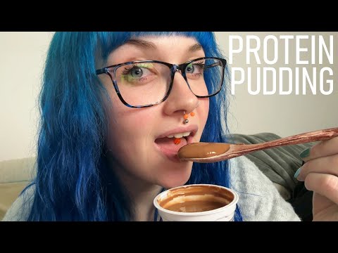 ASMR Eating Chocolate Protein Pudding (Lofi Eating Sounds)