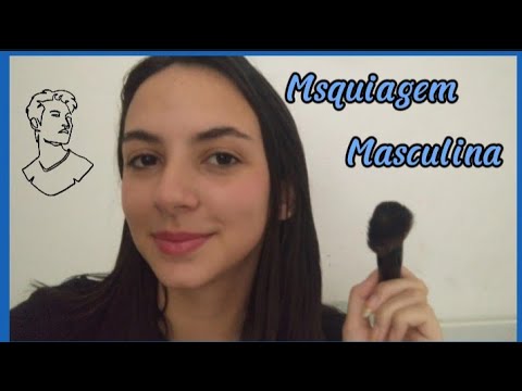 ASMR fazendo uma maquiagem masculina em você!💙