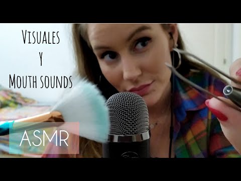 ASMR🎧 VISUALES Y SONIDOS DE BOCA (mouth sounds, visuals) te mimo un poco, hablando muy bajito