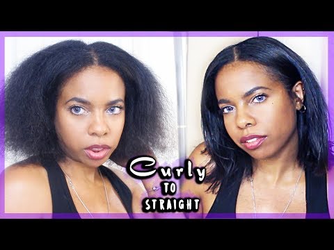 CURLY TO STRAIGHT⎜ Short Natural Hair! // No Frizz // No Damage // Length Check