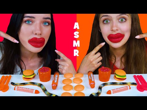 ASMR POPPING BOBA, CHOCOLATE SPOONS, CRAYON CANDY, GUMMY BURGER | EATING SOUNDS MUKBANG