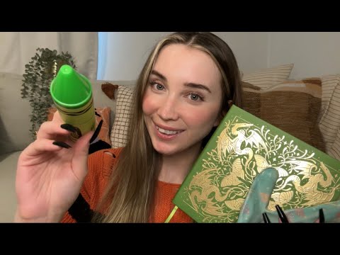 ASMR 💚 Putting You to Sleep Trigger Assortment with Green Items (suuuuuper tingly!)