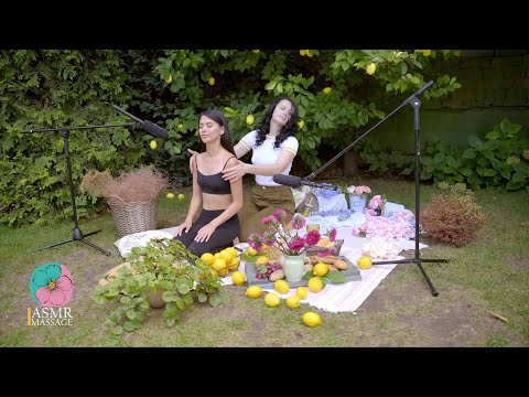 ASMR Outdoor Massage with Leaf Sounds
