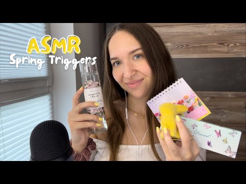 ASMR Spring Triggers to help you sleep 🌷💛 (Tapping, Scratching, Tracing, Whispering)