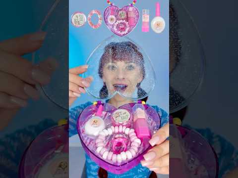 ASMR Barbie Candy Box Eating Sweet Pink Candy  #mukbang #barbie