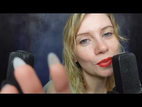 ASMR - Pure Breathy Ear To Ear Clickity Inaudible Whispers mouth sounds & face touching 