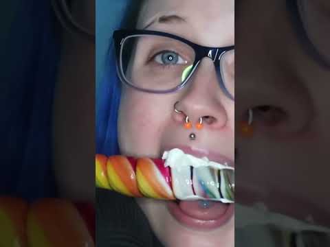 #asmr Whipped Cream Rainbow Lollipop 😌🌈 [PATREON TEASER #shorts]