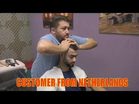 ASMR turkish barber=LEGEND PALM MASSAGE=ear burn=NECK CRACK=( head,face,arm,sleep,back,ear  massage=