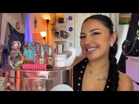 ASMR Perfume Collection 💖 (whispering, tapping, over explaining, fragrance tour) #asmr 