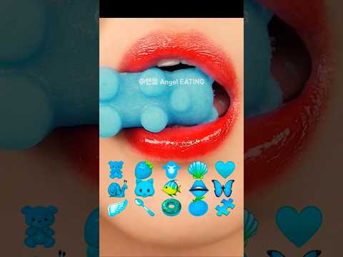 @AngelEATING777 asmr BLUE EMOJI FOOD  KOHAKUTO 파랑색 코하쿠토 이모지 먹방 eating sounds