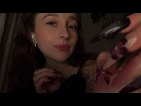 ASMR tingly nail taps with gentle inaudible whispers