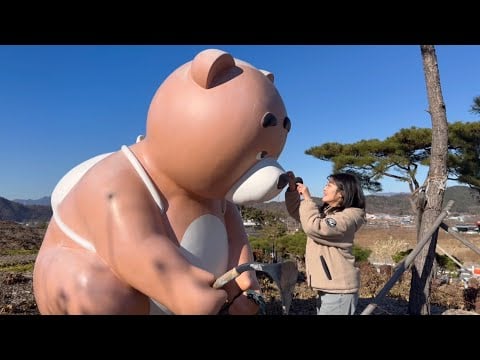 ASMR IN THE Yeongcheon Rural village 🧸(PUBLIC) / tapping,scratching 🏘️