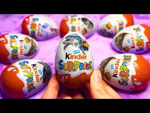 ASMR Kinder Eggs Opening (Whispered, Plastic Sounds)