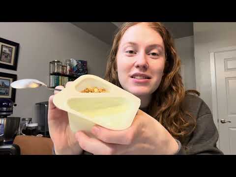 ASMR Mukbang - eat breakfast with me, whisper ramble and eating show