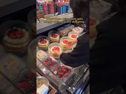 POV: WHEN ASIAN MOM GETS HUNGRY WHILE GROCERY SHOPPING... #shorts #viral #mukbang