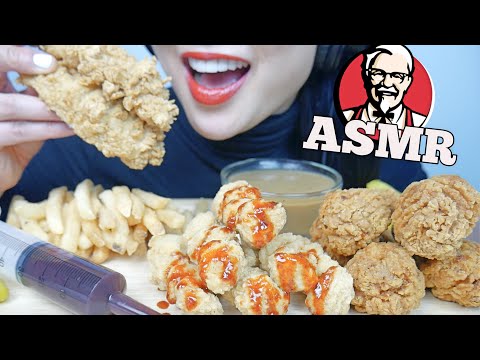 ASMR NUCLEAR FIRE SAUCE KFC HOT WINGS + CHICKEN TENDERS + POPCORN CHICKEN (EATING SOUNDS) | SAS-ASMR