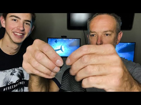 My dad tries ASMR *surprisingly tingly*