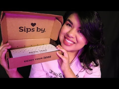 ASMR Unboxing Tea from Sips by | Close-up Whispering & Lots of Crinkles!