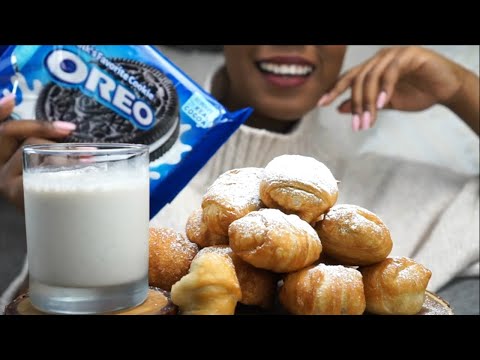 ASMR FRIED OREOS and HEMP MILK! EATING SOUNDS MUKBANG