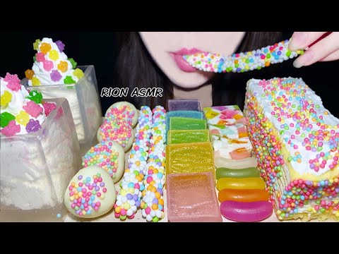 ASMR RAINBOW DESSERTS MUKBANG 먹방 咀嚼音 食べる音 EATINGSOUNDS NOTALKING KOHAKUTO NERDSROPE CREPECAKE