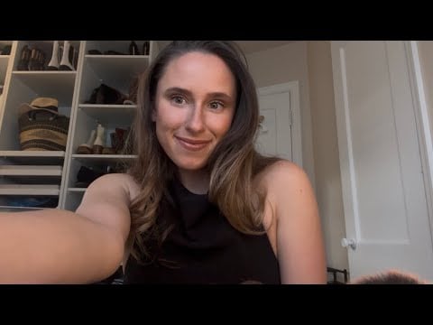 ASMR grwm for dinner ✨ (tingly whisper ramble, tongue clicks + makeup sounds) 