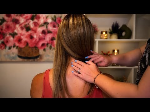 ASMR Hair Parting, Hair Brushing, Scalp Scratching & Back Scratching on a Real Person