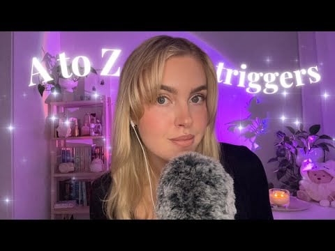 ASMR A to Z triggers for sleep | trigger assortment & whispering