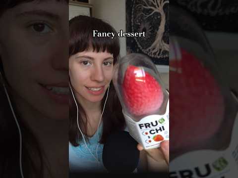 Strawberry frozen dessert🍓🍧 #asmr #eating #fruit #dessert #asmrsounds #relaxing #sleep #realistic