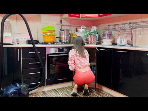 How much dishes fit in a corner cabinet in the kitchen ✨ ASMR Deep cleaning