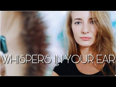 ASMR BINAURAL WHISPER - CLOSE UP HAND MOVEMENTS & BRUSHING CAMERA LENS