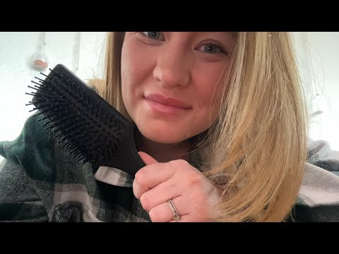secretly brushing your hair at work | no talking | background noise