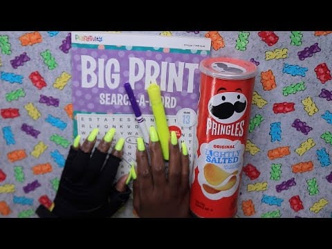 Earth Beauty SEARCH A WORD ASMR PRINGLES EATING SOUNDS