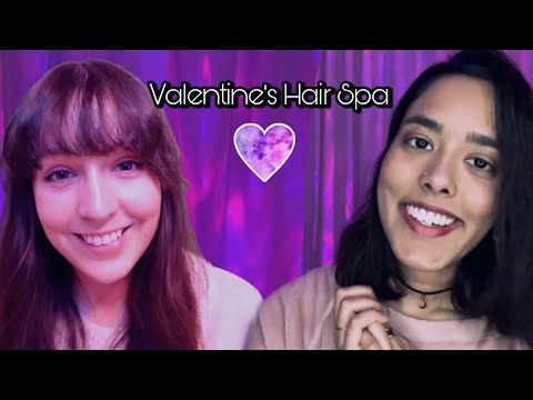 ⭐ASMR Valentine's Hair Spa ♥️ Collab with Asmr Gemini (Haircut & Scalp Massage, Soft Spoken)