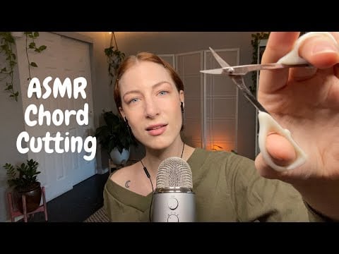 ASMR Chord cutting w/ scissors | Remove negative energy | Snipping, plucking, pulling