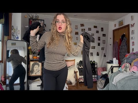 Fabric Scratching ASMR grwm (not) hot & bothered yoga pants try on haul + affirmations ❤️